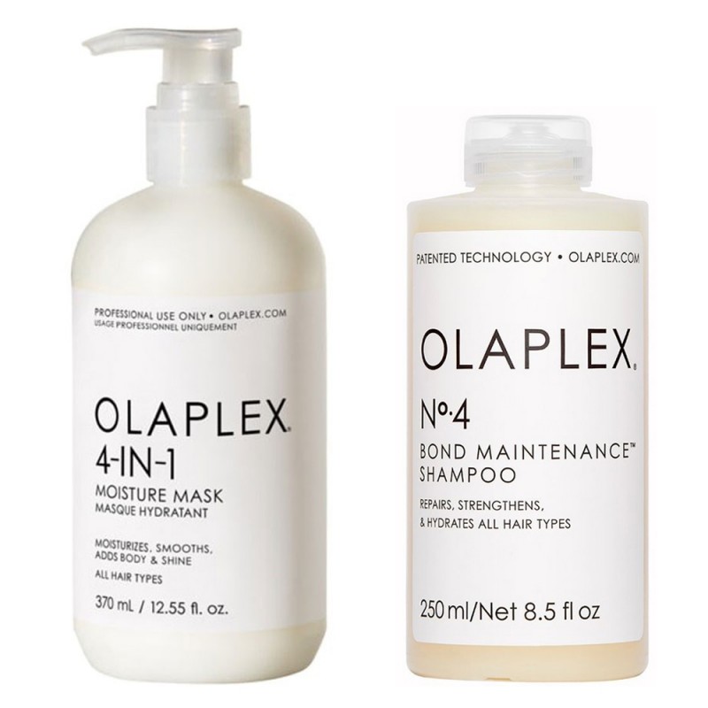 Olaplex N°4 Bond Maintenance Shampoo + Moisture Mask 4-in-1 250+370ml -  shampoo e maschera idratante