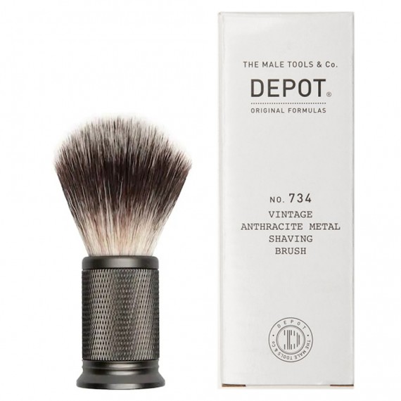 Depot No. 734 Vintage Anthracite Metal Shaving Brush