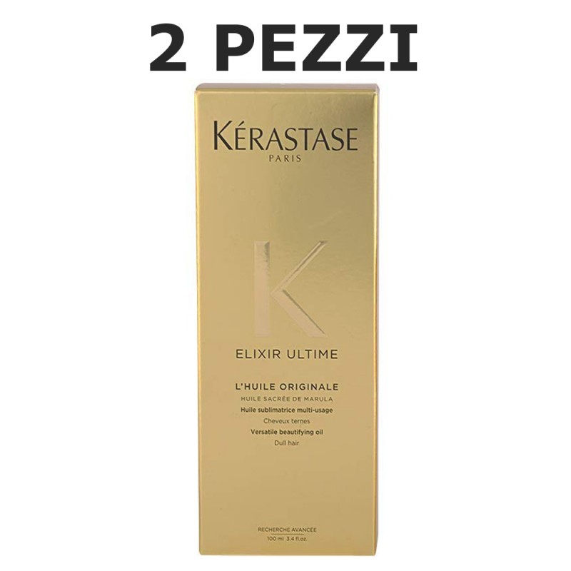 Kerastase Elixir Ultime L'Huile Originale 100ml 2 PEZZI - spray olio  illuminante per tutti i tipi di capelli