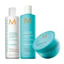 Moroccanoil Smoothing Shampoo+Conditioner+Mask 250+250+250ml - kit anticrespo per capelli ribelli